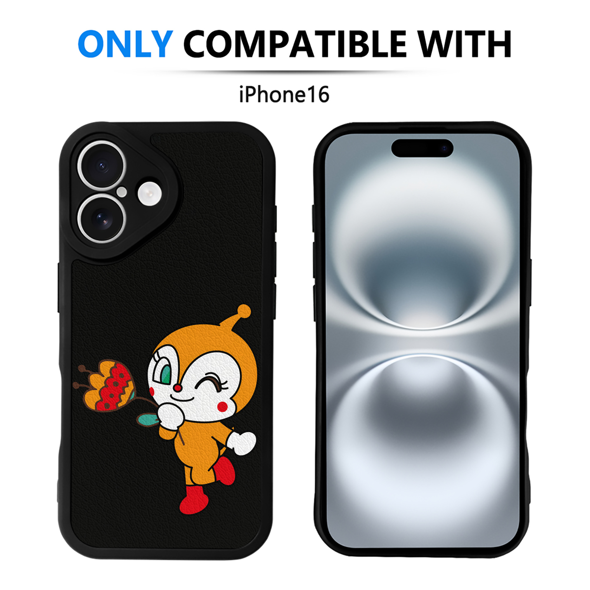 （画像用） アンパンマン Anpanman 【iPhone 16シリーズ対応】シリコンスマホケース（レザー調） 材質：シリコン
